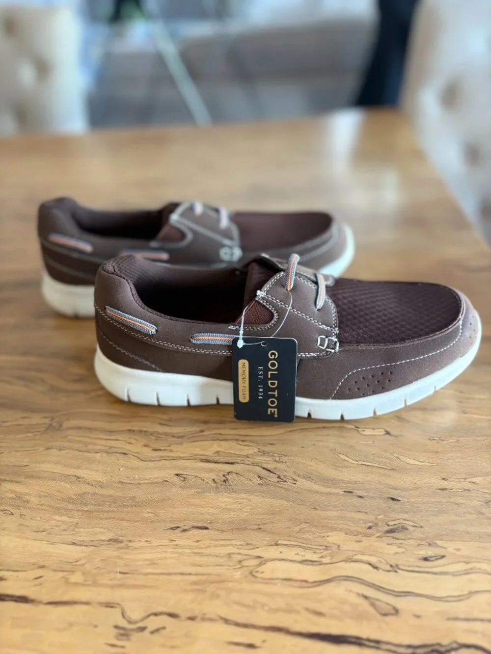 Gold Toe Comfort Plus Casual Boat Shoes Men's Brown Slip On Loafers Size 11